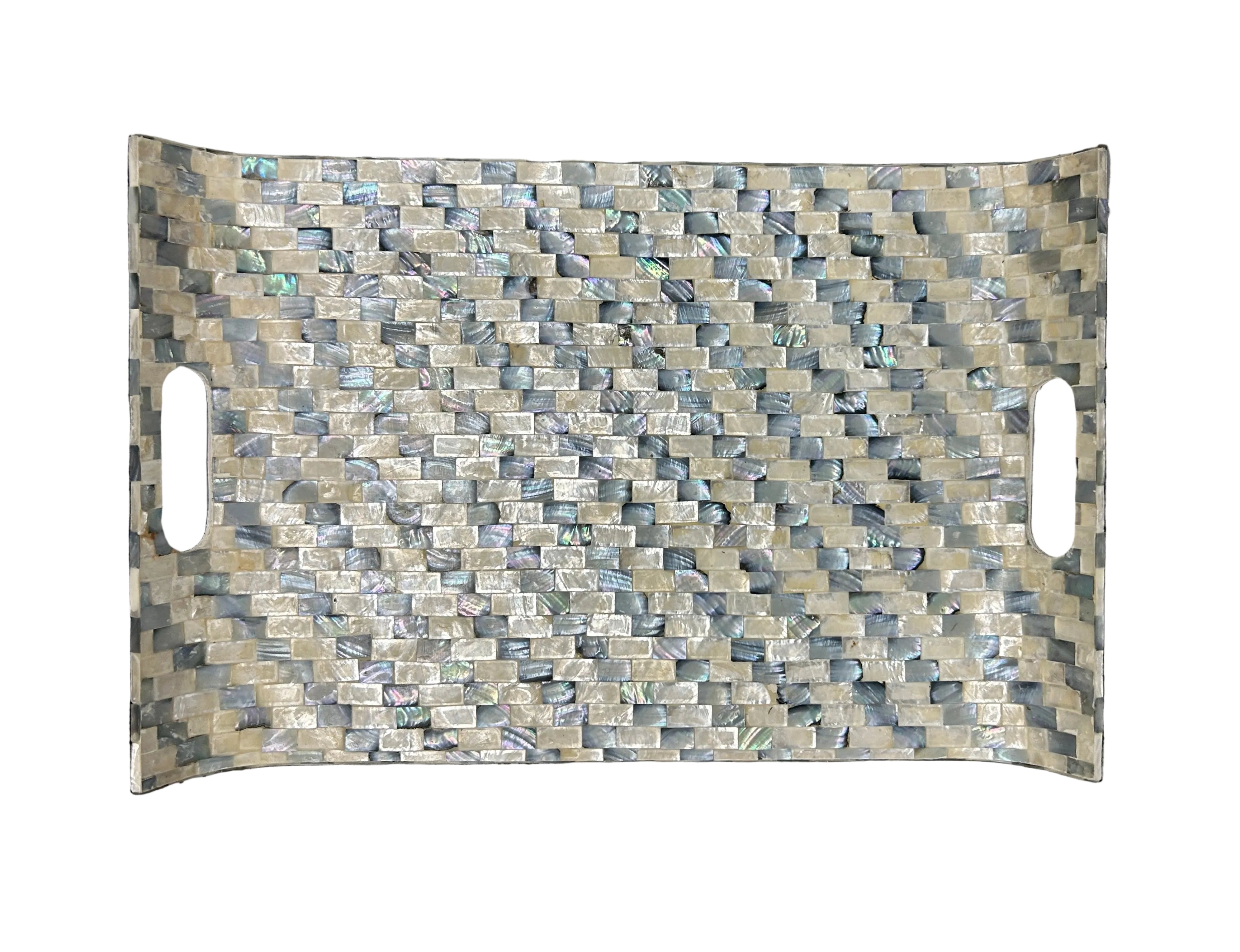 Mother Of Pearl Mosaique Shell Sering Tray
