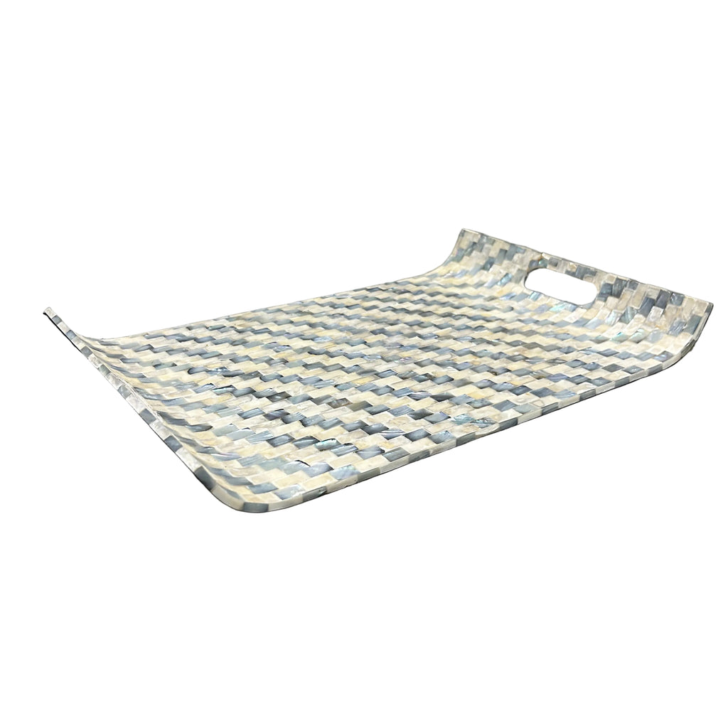 Mother Of Pearl Mosaique Shell Sering Tray