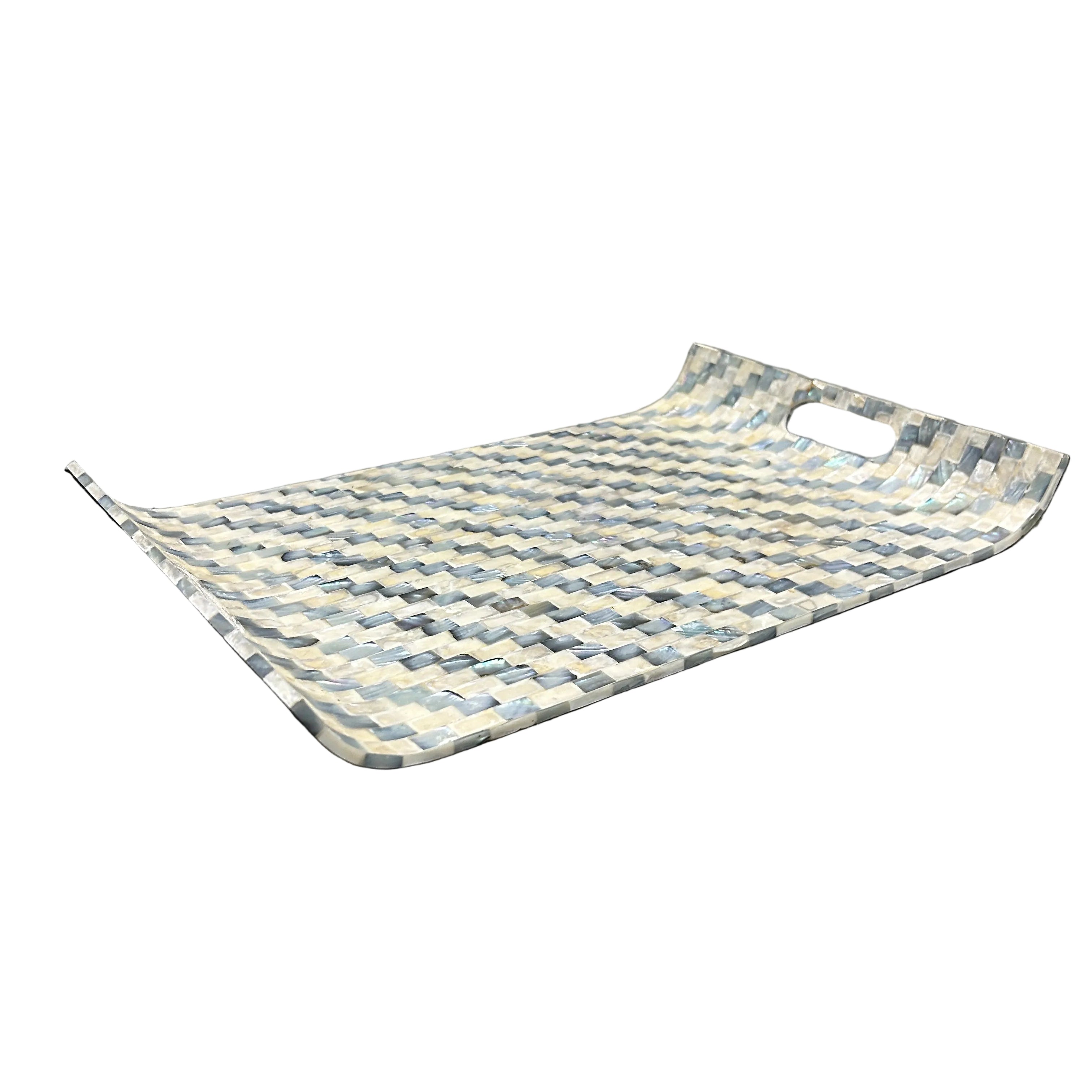 Mother Of Pearl Mosaique Shell Sering Tray