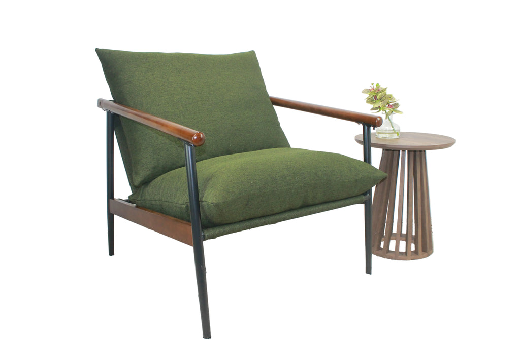 Wood and Fabric Armchair by Zinus