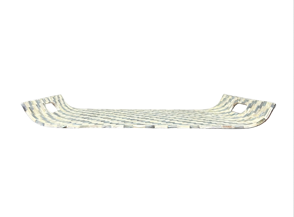 Mother Of Pearl Mosaique Shell Sering Tray