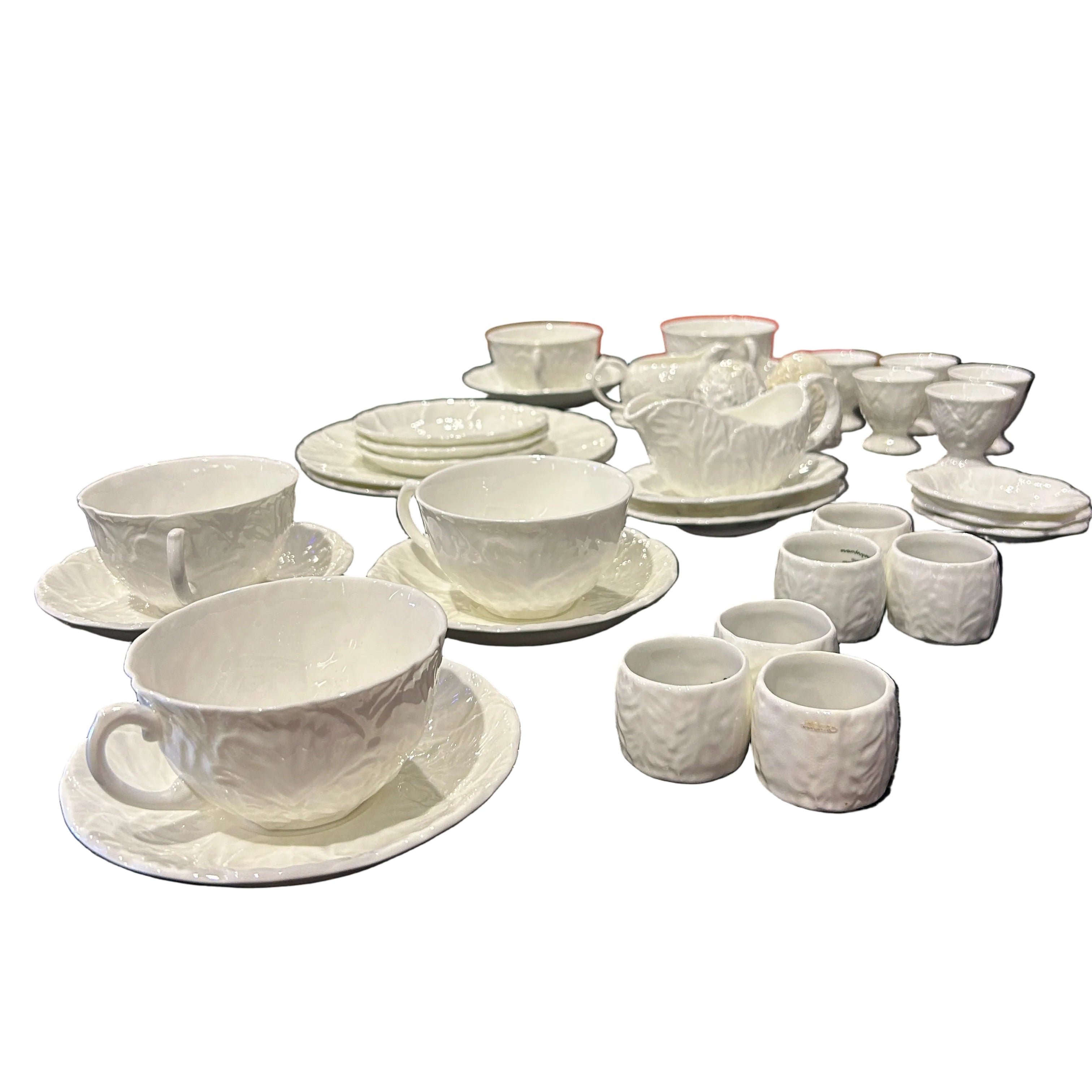Collection of White Cabbage Leaf Porcelain