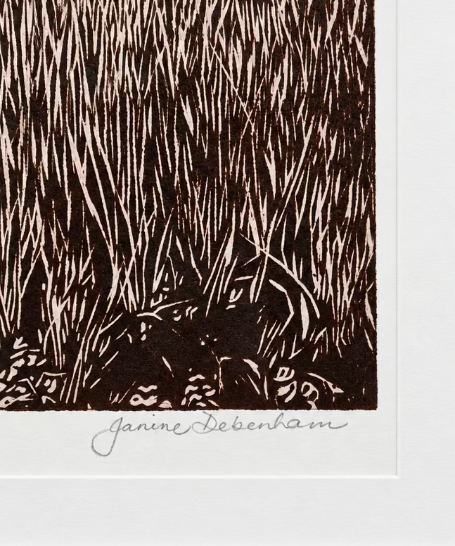 Autumn Days by Janine Debenham (Linocut Chine collé)
