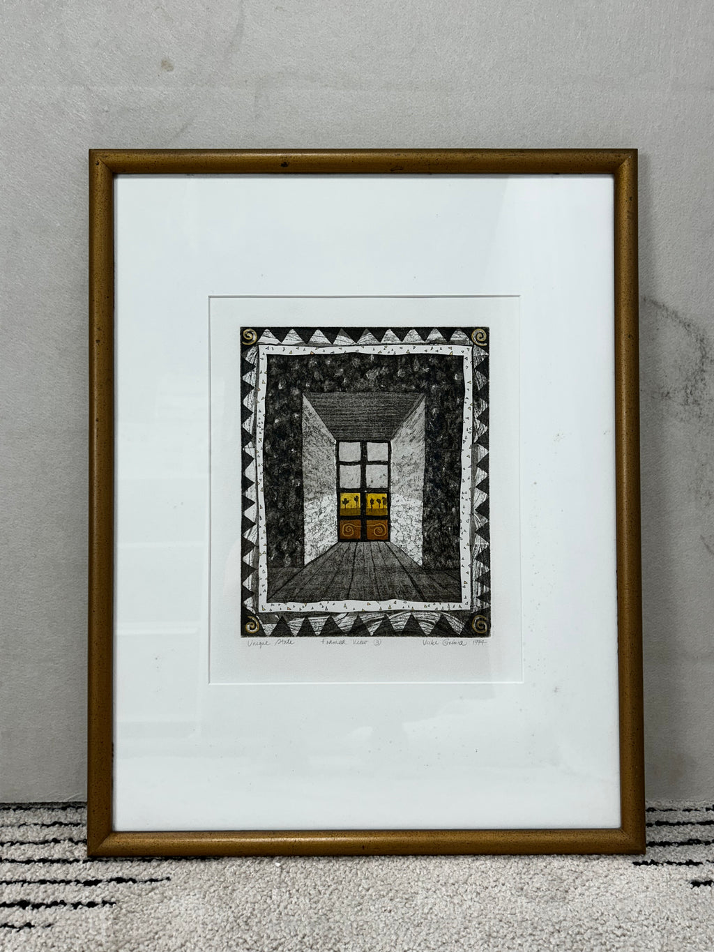 Unique State, Framed View (3) by Vicki Grima (Mixed Media)