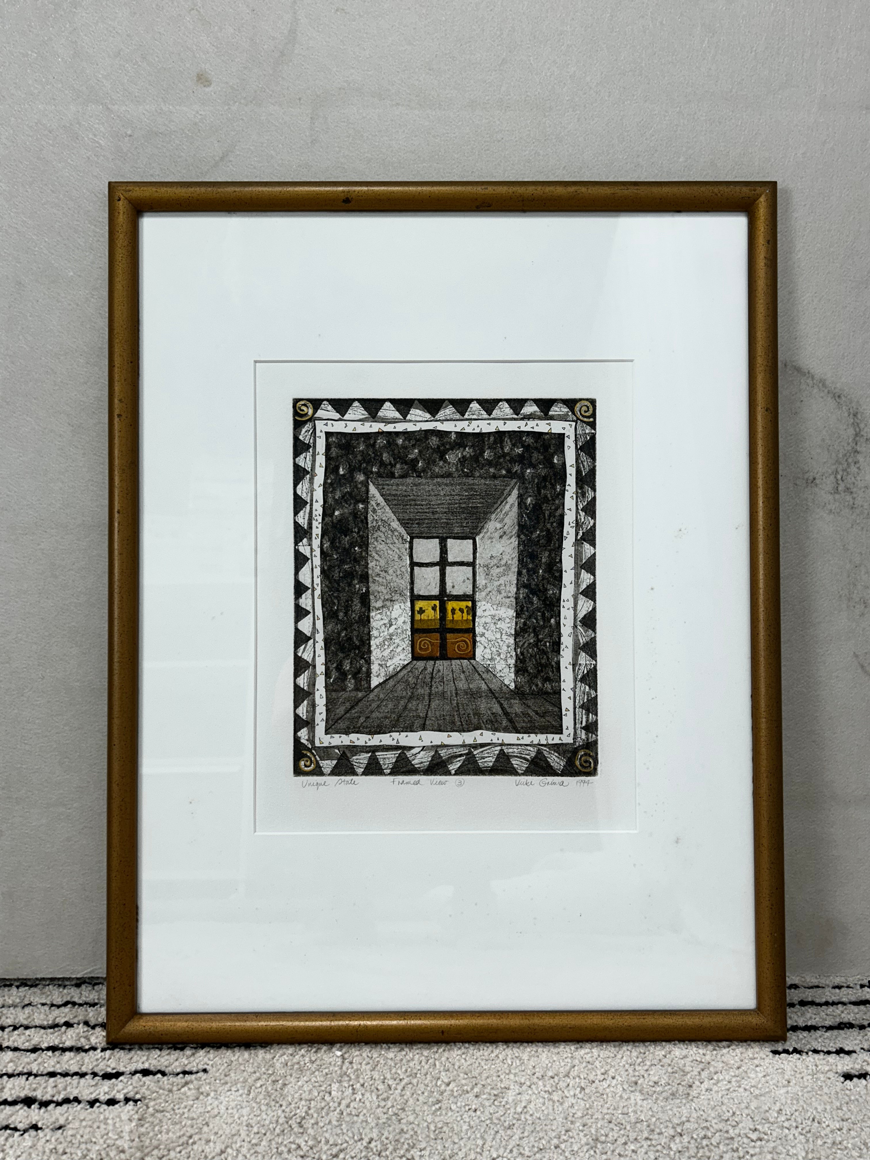 Unique State, Framed View (3) by Vicki Grima (Mixed Media)