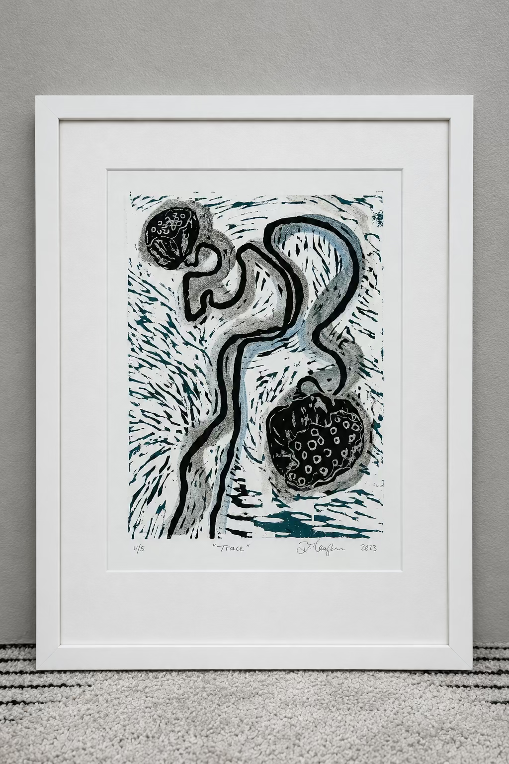 Trace by Ruth Thompson (Monotype and Woodcut)