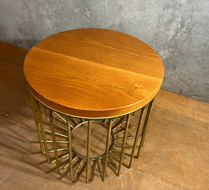Bronze and timber Cage Side Table