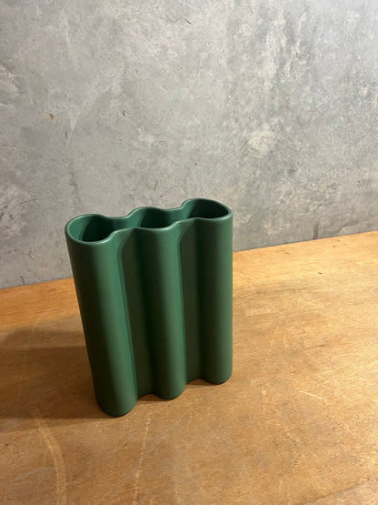 Green wave style vase - 2 available