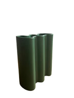 Green wave style vase