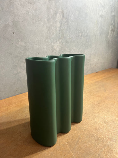 Green wave style vase - 2 available