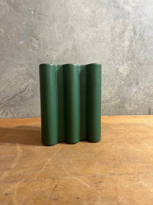 Green wave style vase - 2 available