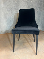 Black velvet-like Dining Chairs (6 available)