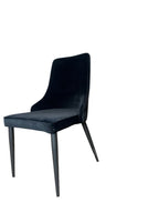 Black velvet-like Dining Chairs (6 available)