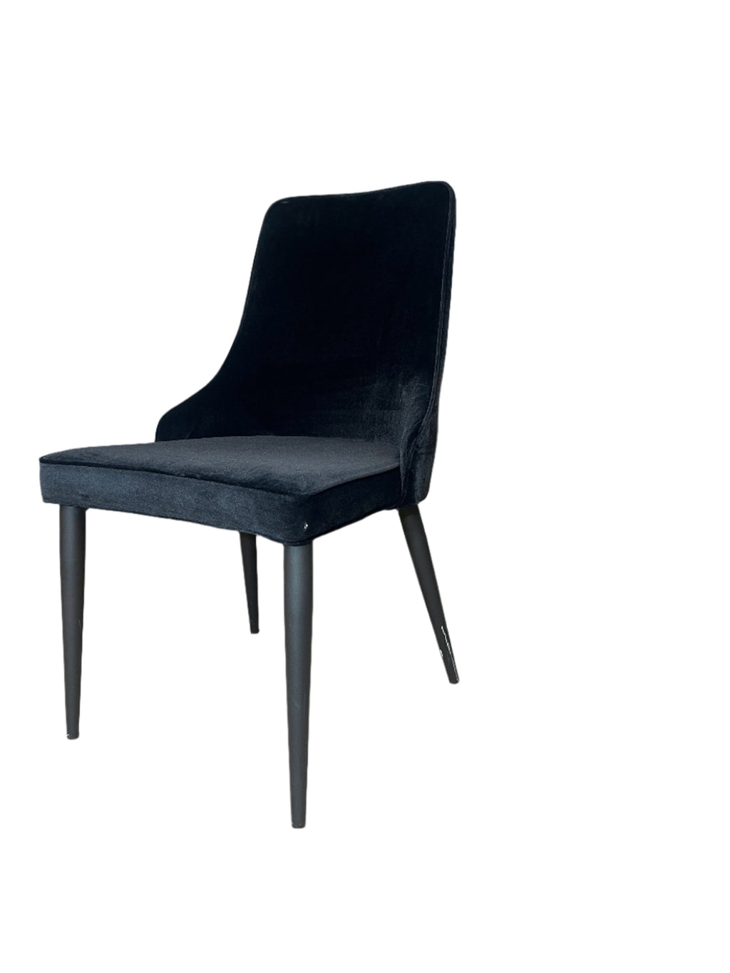 Black velvet-like Dining Chairs (6 available)