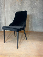 Black velvet-like Dining Chairs (6 available)