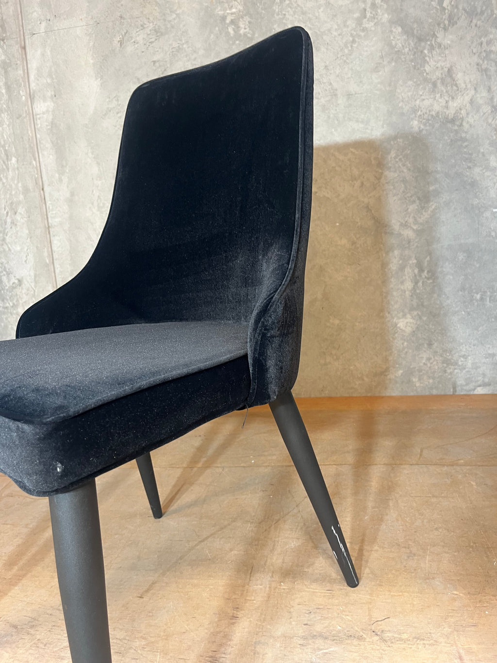 Black velvet-like Dining Chairs (6 available)