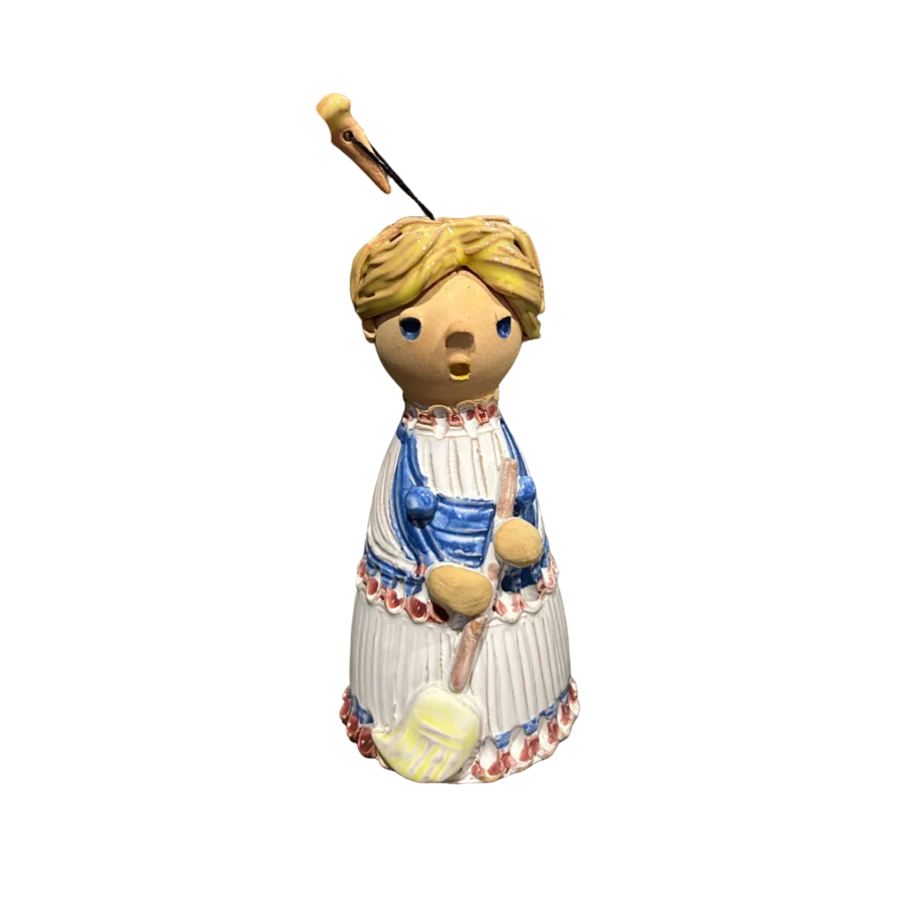 Hungarian Ceramic Figurine Bell - Medium