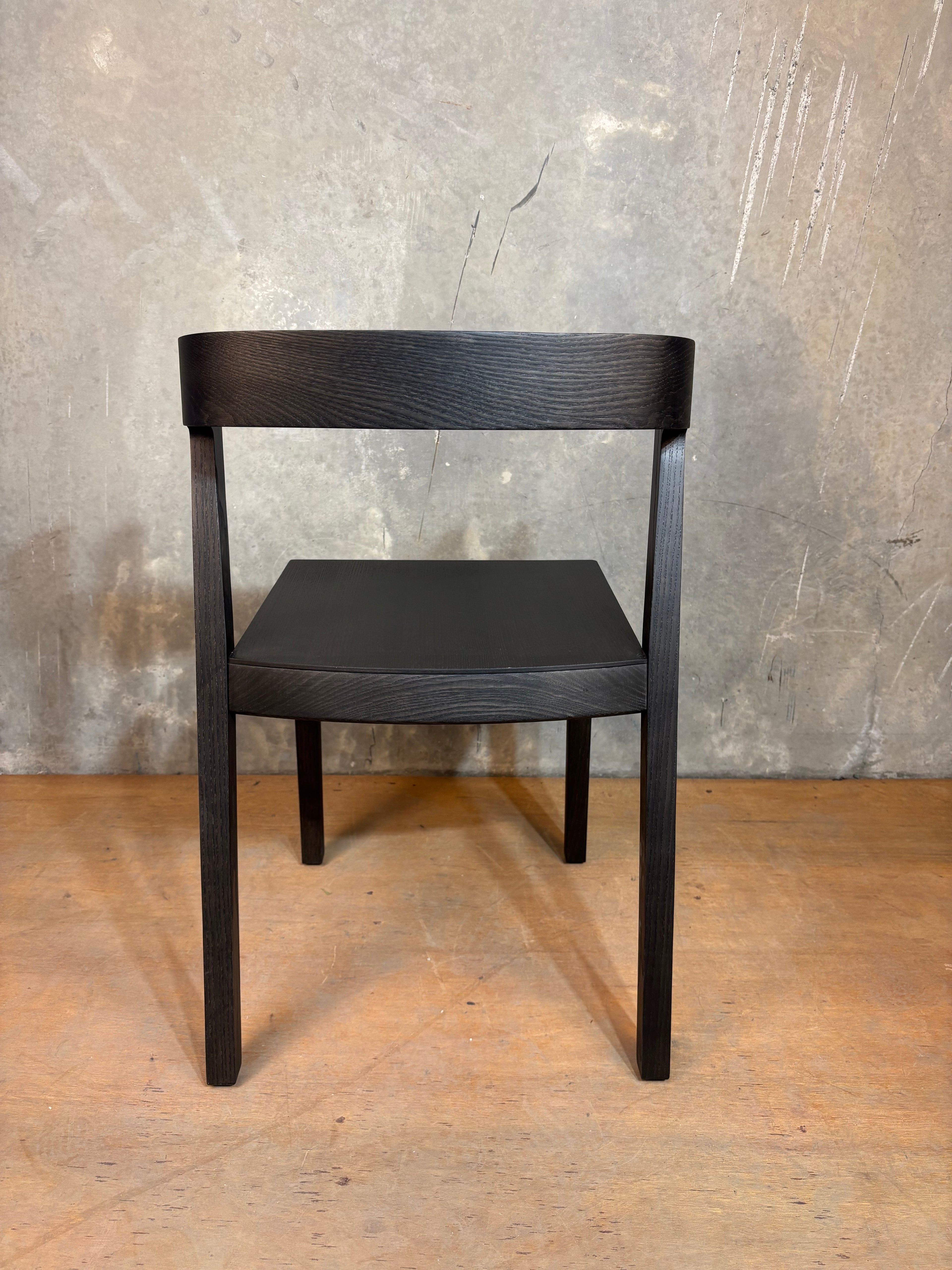 Black Wood Curved Dining Chair