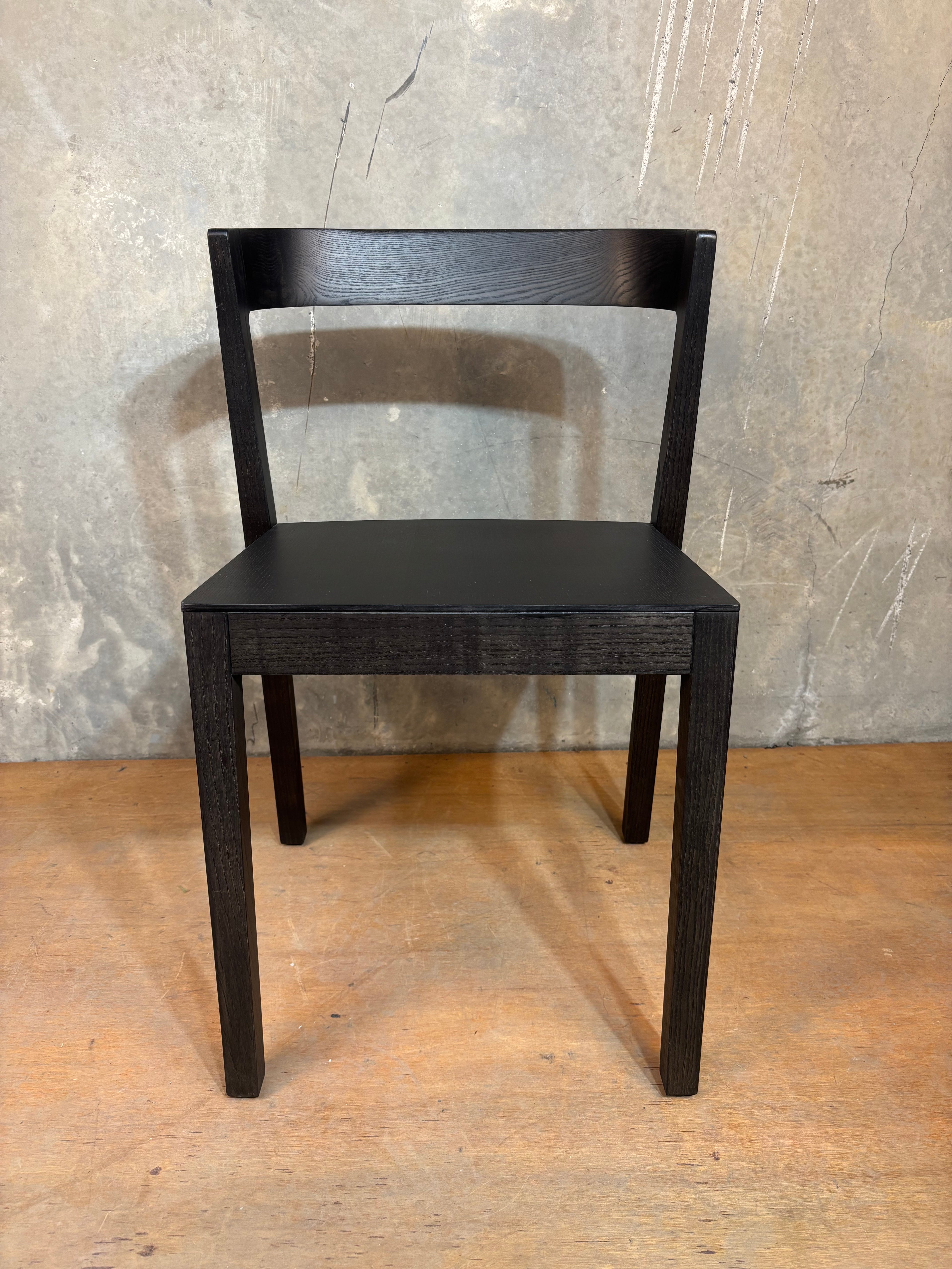 Black Wood Curved Dining Chair