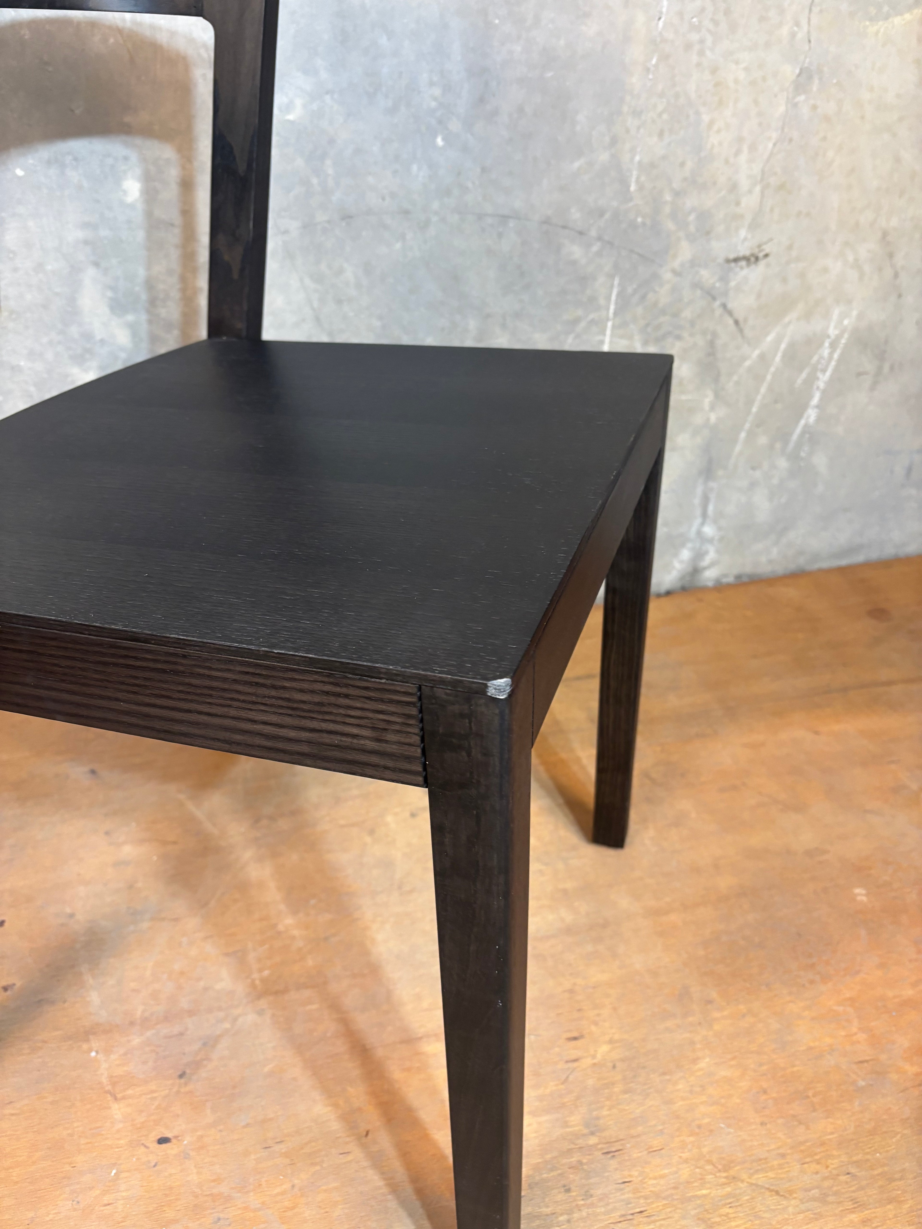 Black Wood Curved Dining Chair