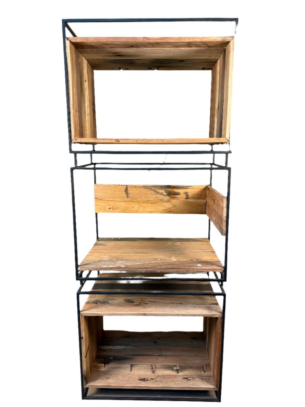 Reclaimed Wood Narrow Open Shelves