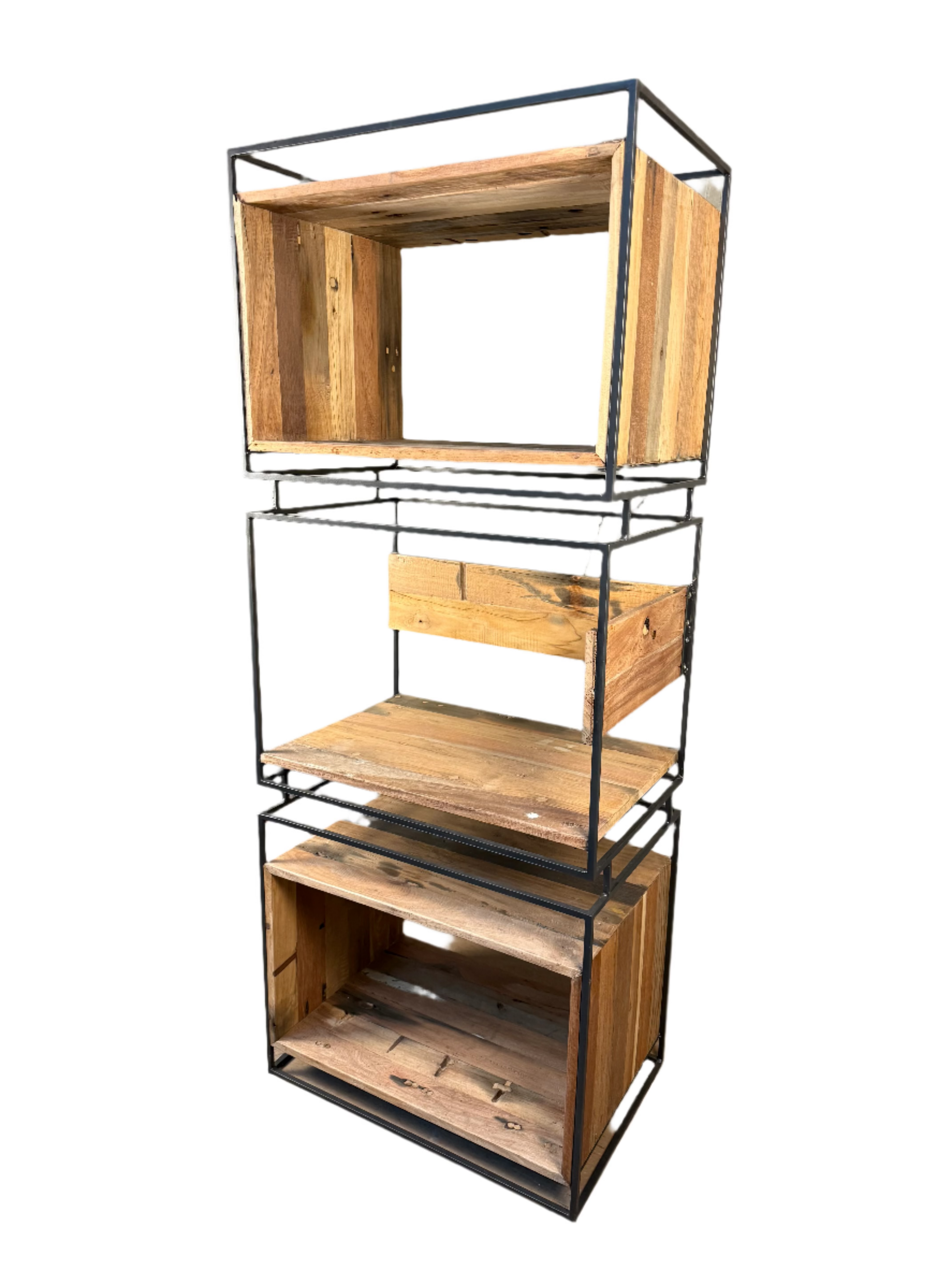Reclaimed Wood Narrow Open Shelves