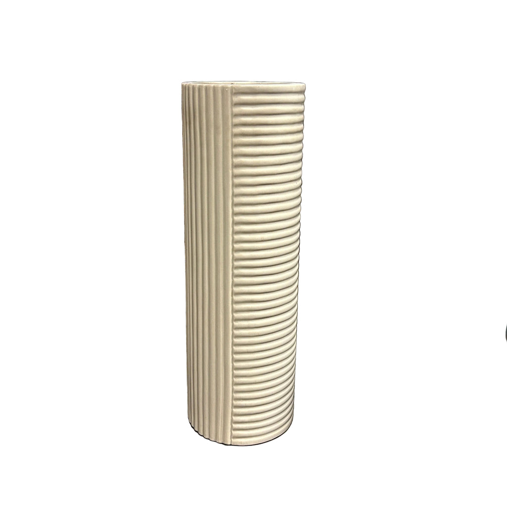 Dual Ribbed Ceramic Vase