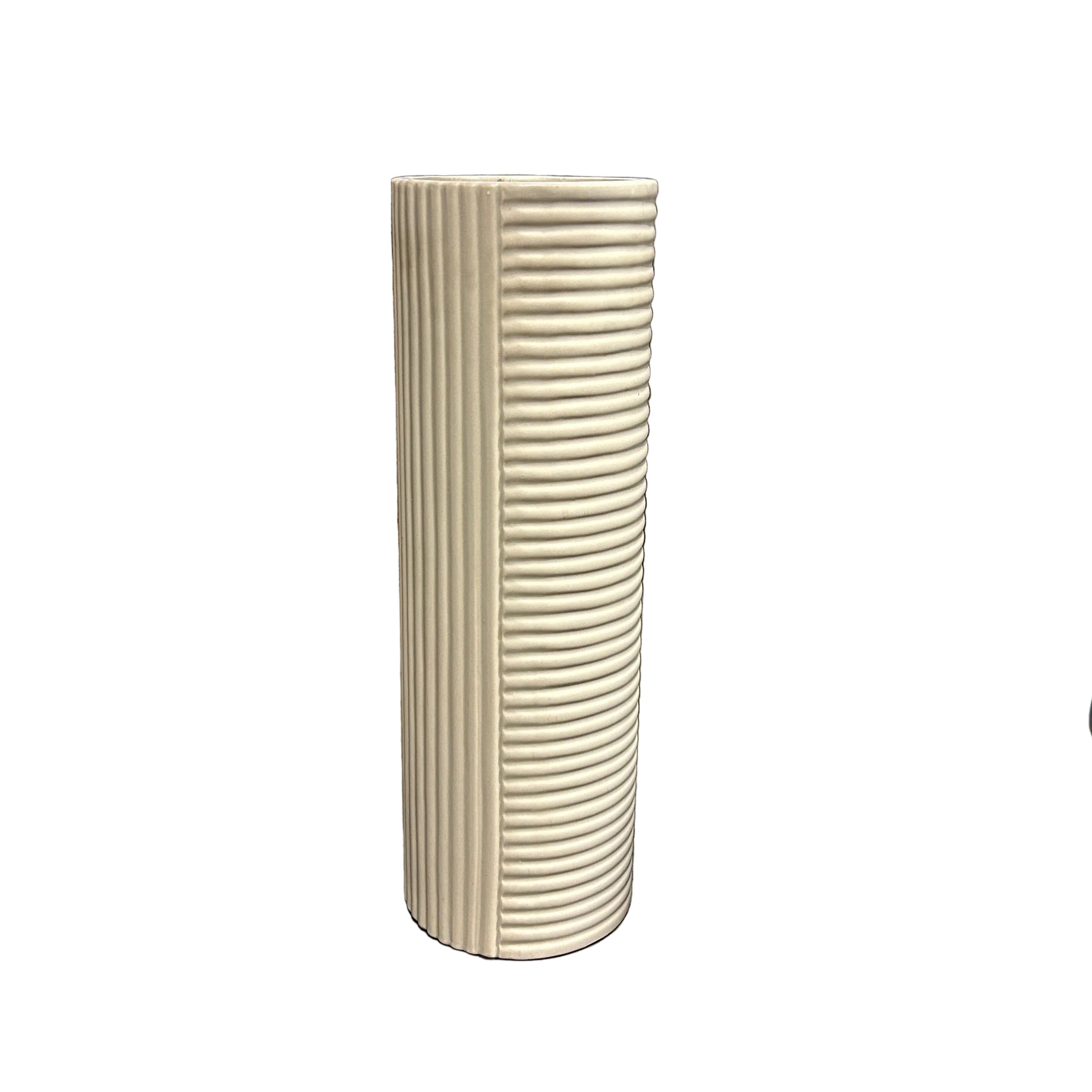Dual Ribbed Ceramic Vase