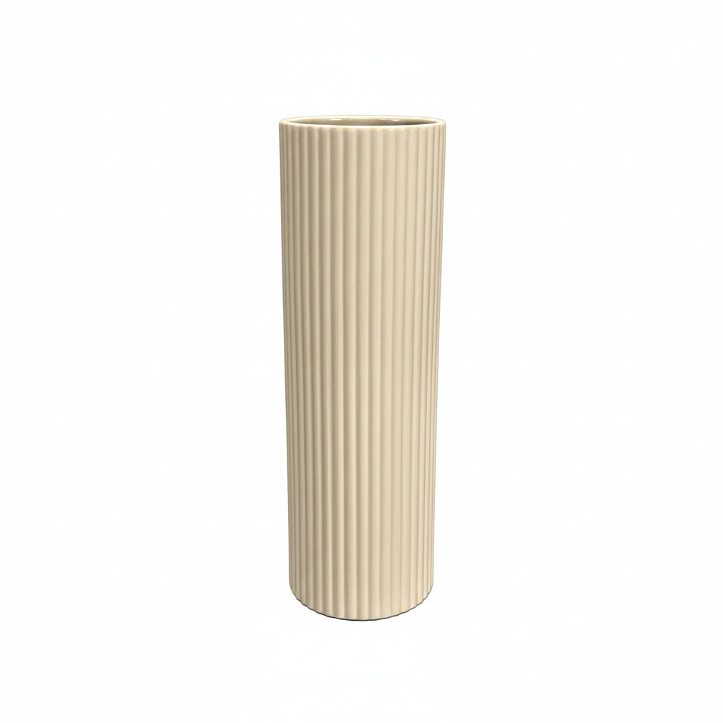 Dual Ribbed Ceramic Vase