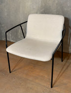 Black Steel-framed Upholstered Armchairs