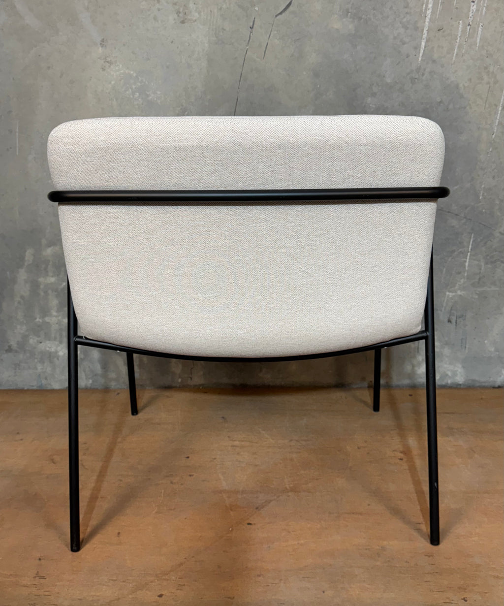 Black Steel-framed Upholstered Armchairs