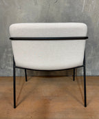 Black Steel-framed Upholstered Armchairs