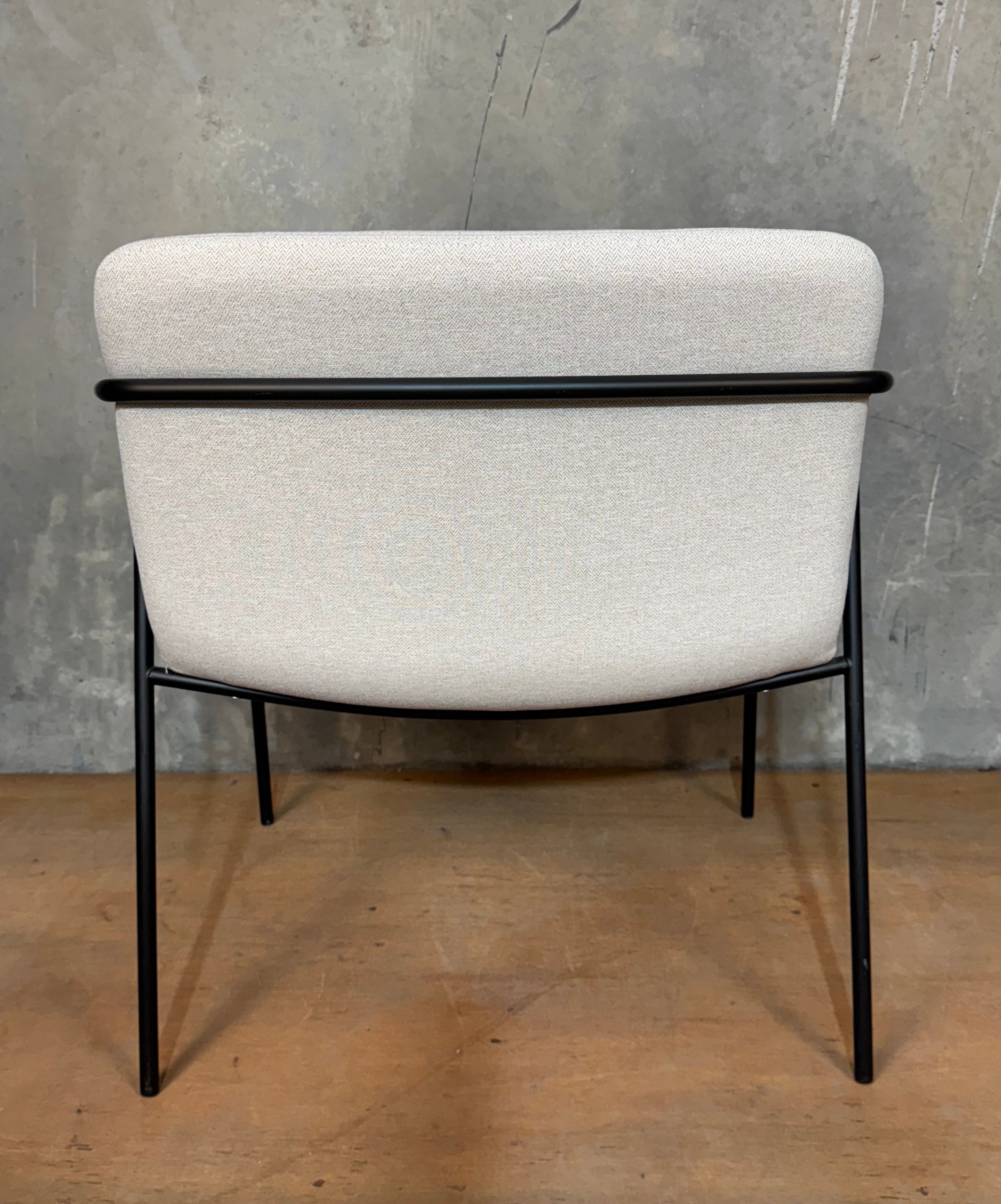 Black Steel-framed Upholstered Armchairs