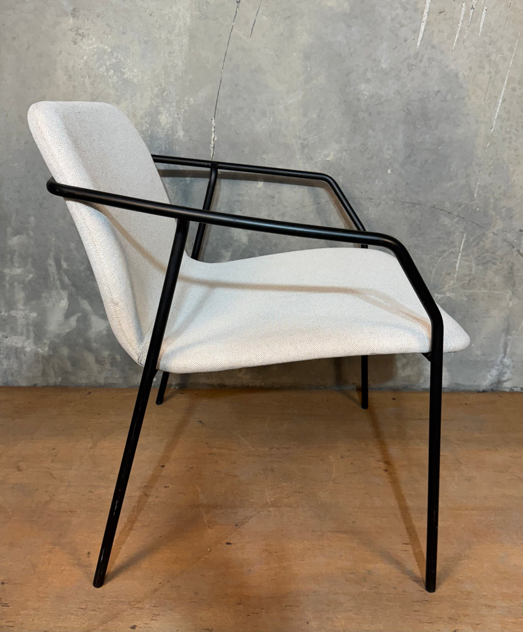 Black Steel-framed Upholstered Armchairs