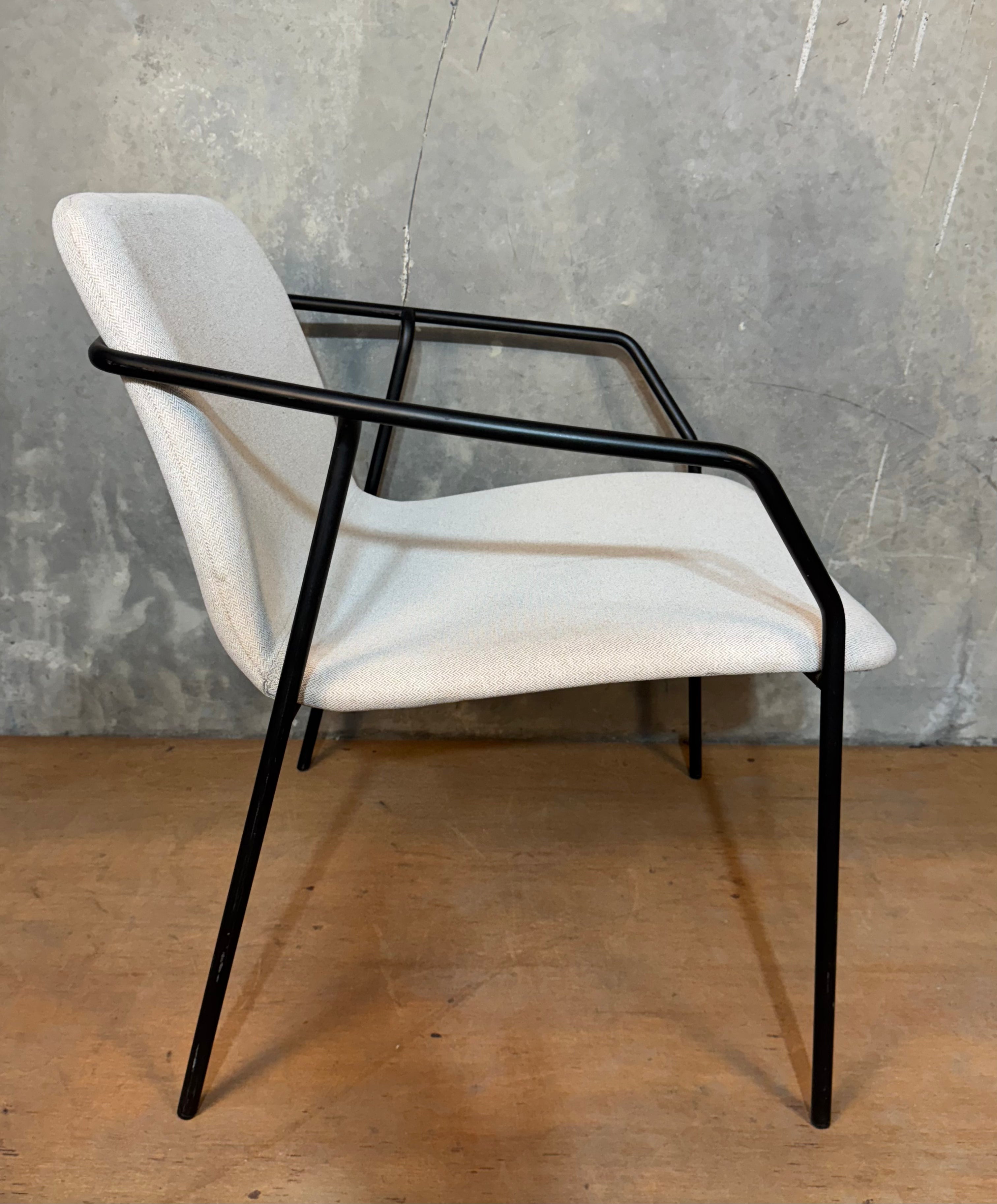 Black Steel-framed Upholstered Armchairs
