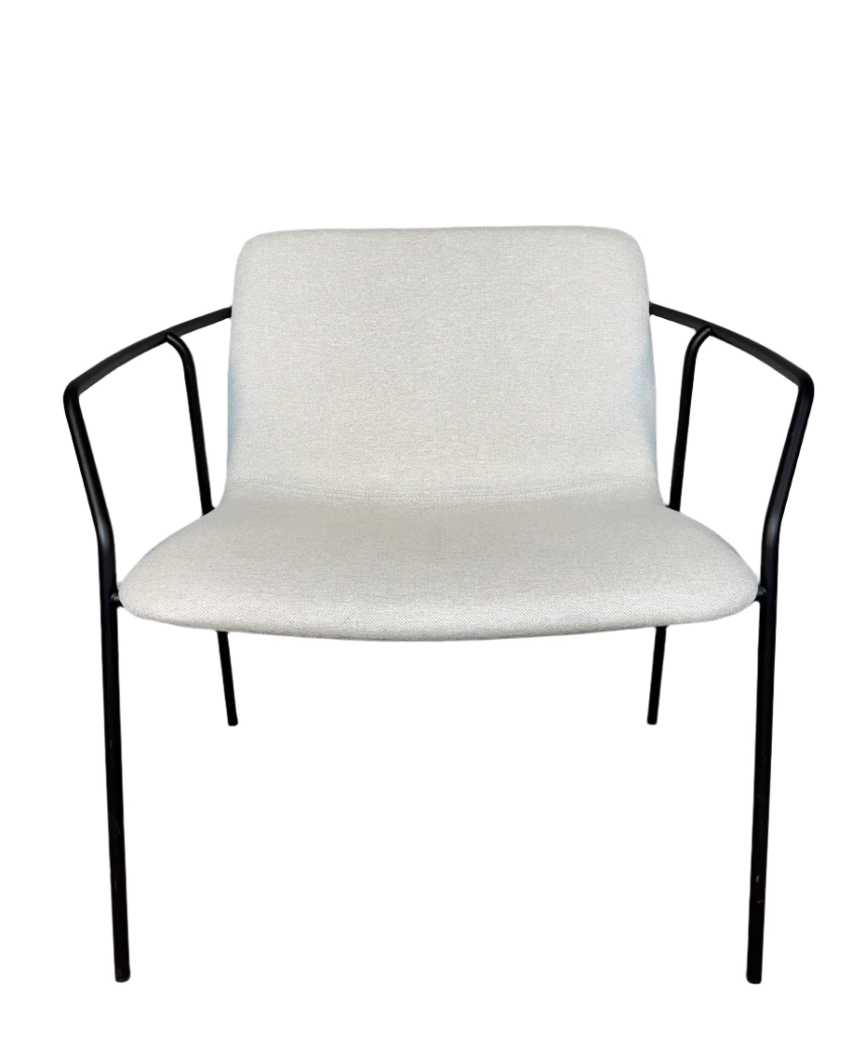 Black Steel-framed Upholstered Armchairs