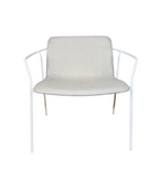 White Steel-framed Upholstered Armchairs