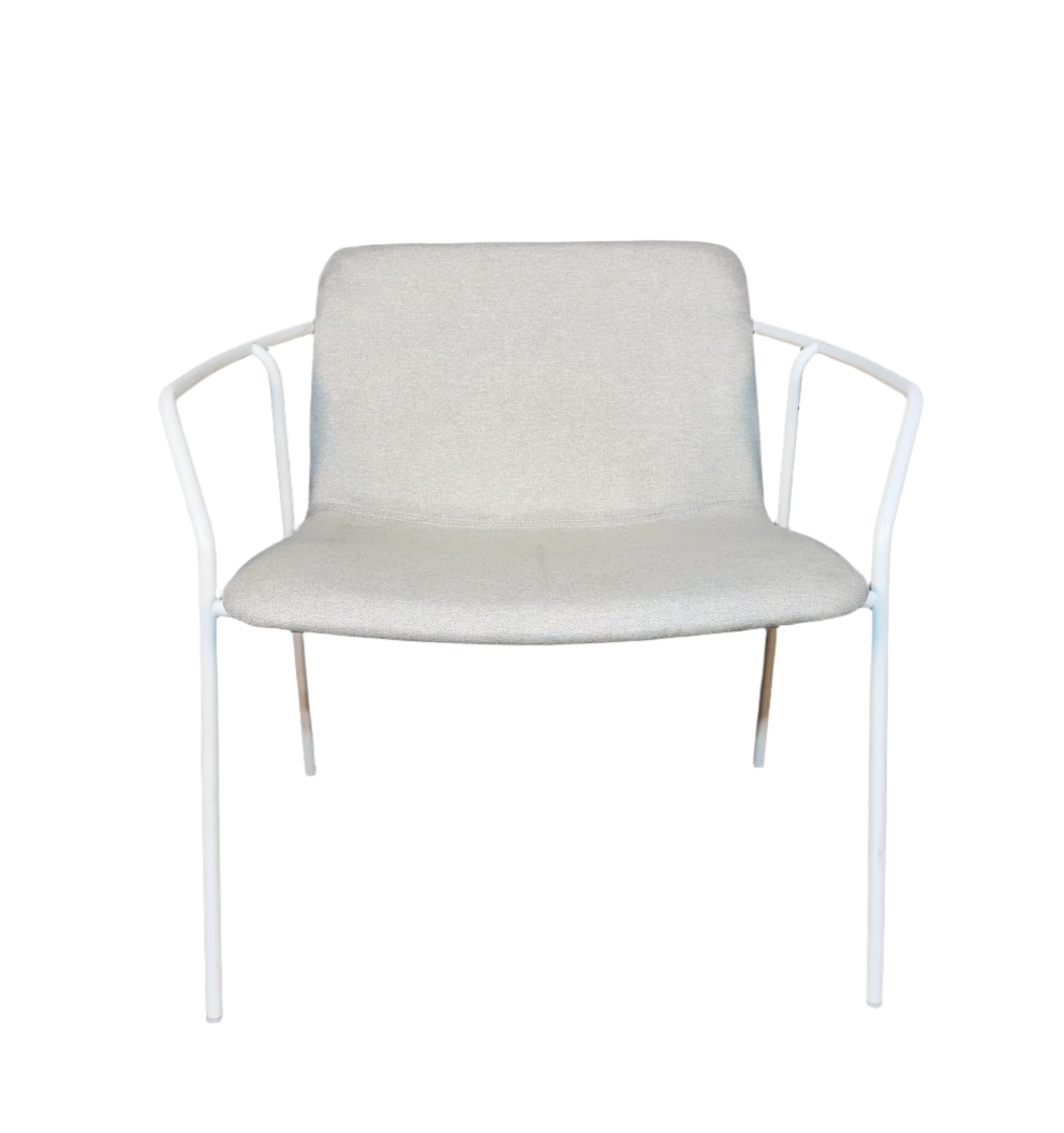 White Steel-framed Upholstered Armchairs