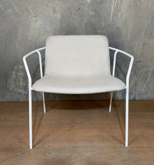 White Steel-framed Upholstered Armchairs