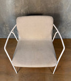White Steel-framed Upholstered Armchairs