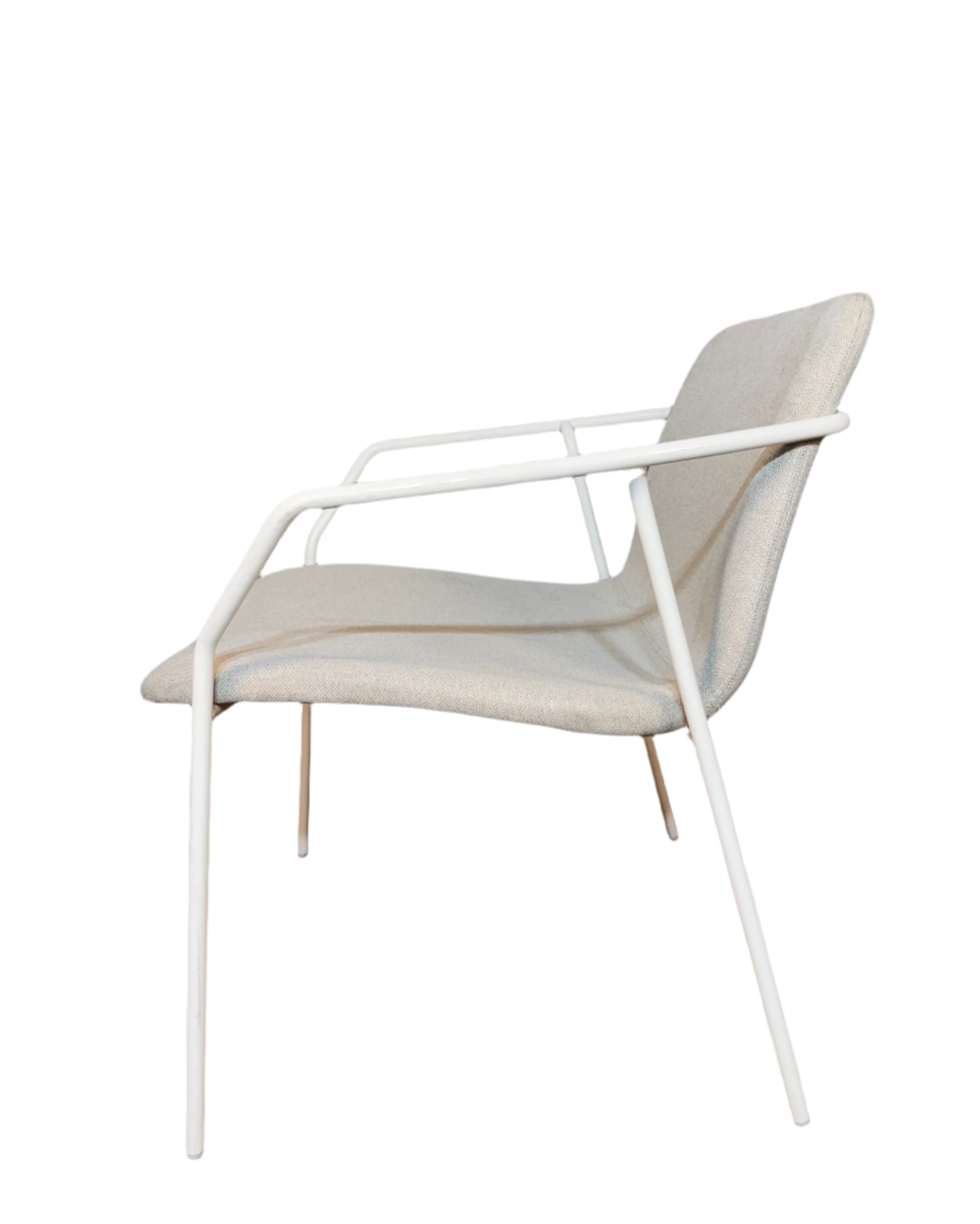 White Steel-framed Upholstered Armchairs