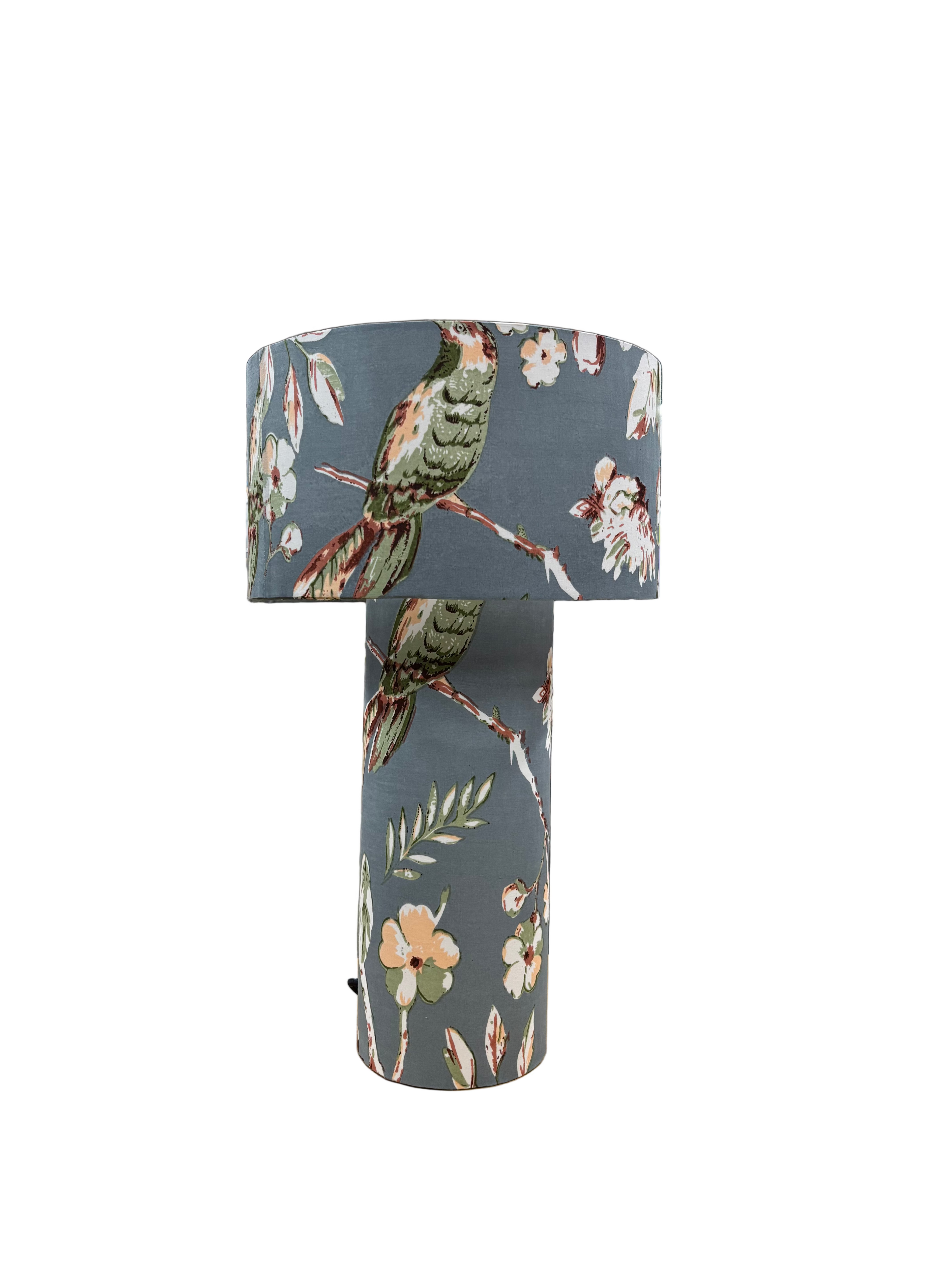 Grey Bird Print Lamp