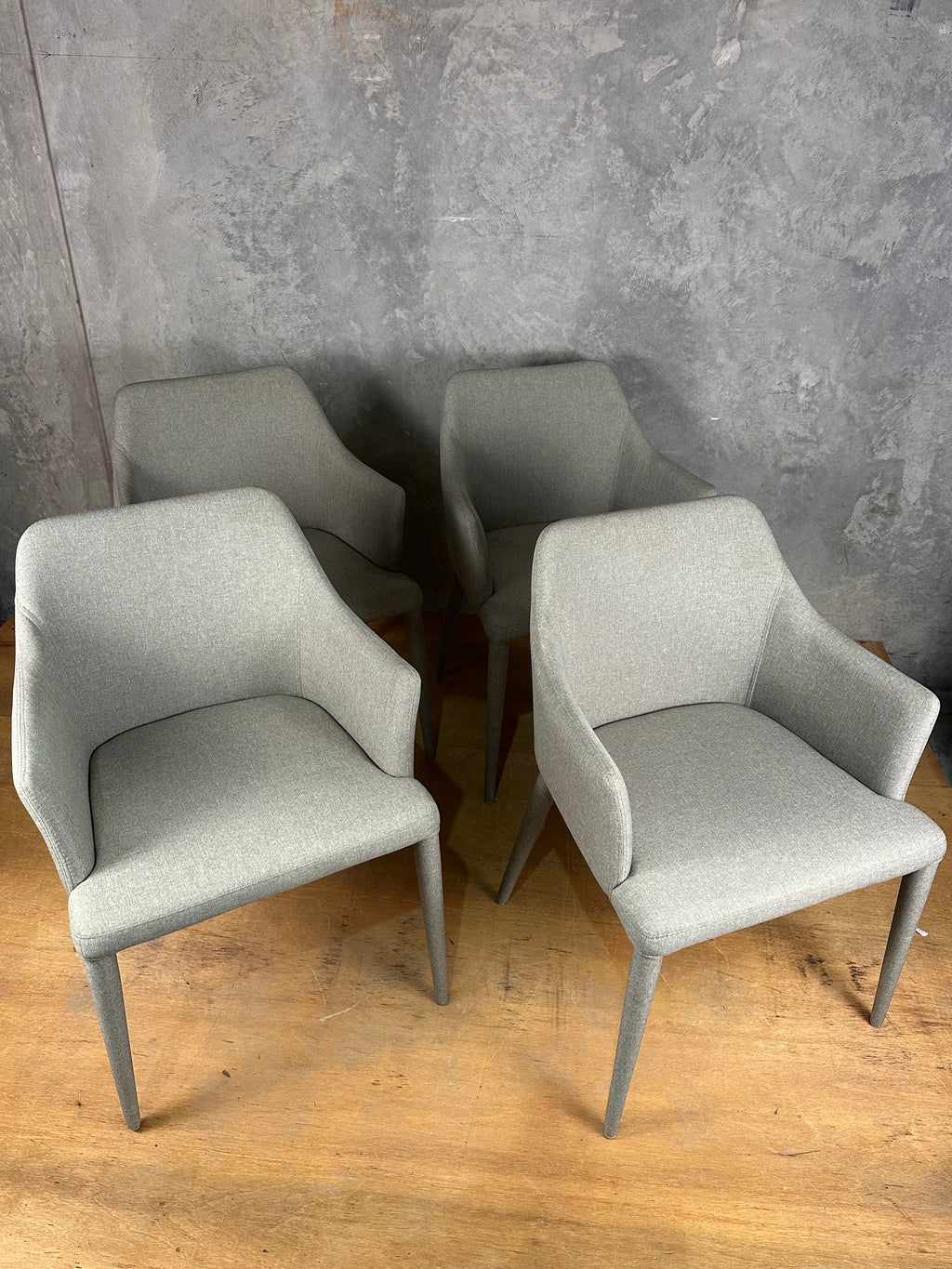 Dining Chair - Light Grey with fabric covered legs