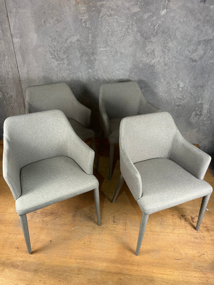 Dining Chair - Light Grey with fabric covered legs