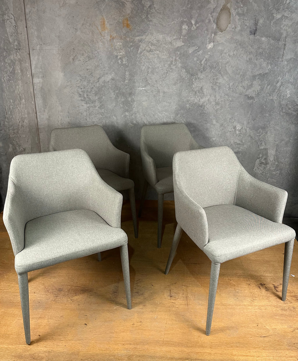 Dining Chair - Light Grey with fabric covered legs