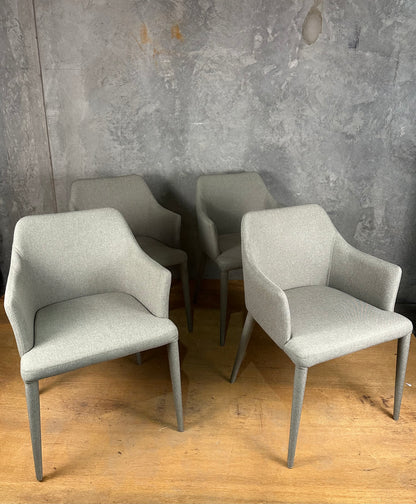 Dining Chair - Light Grey with fabric covered legs