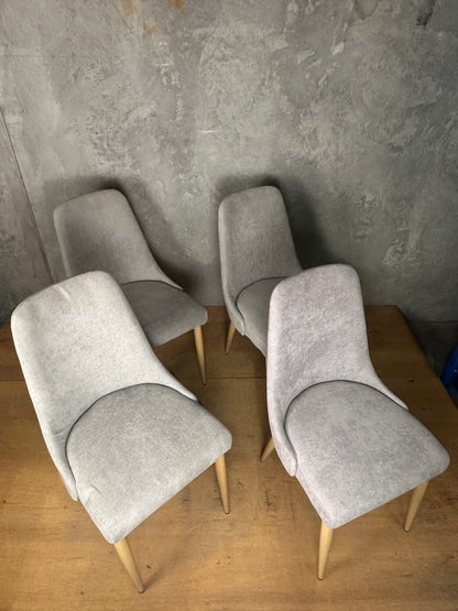 Soft Grey Fabric Dining Chair