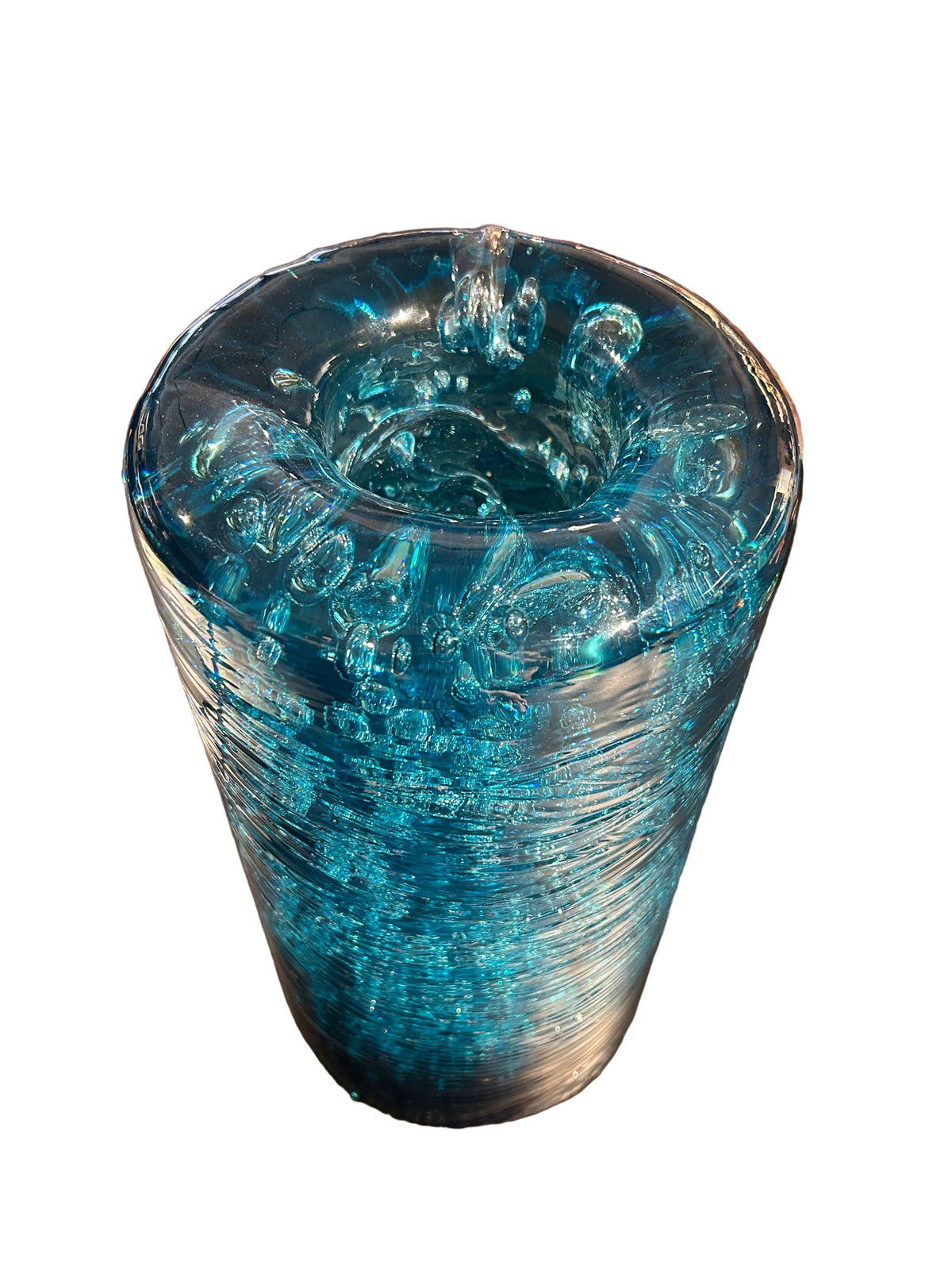 Large Textured Turquoise Glass, by Jacapo Foggini, Jungle Collection