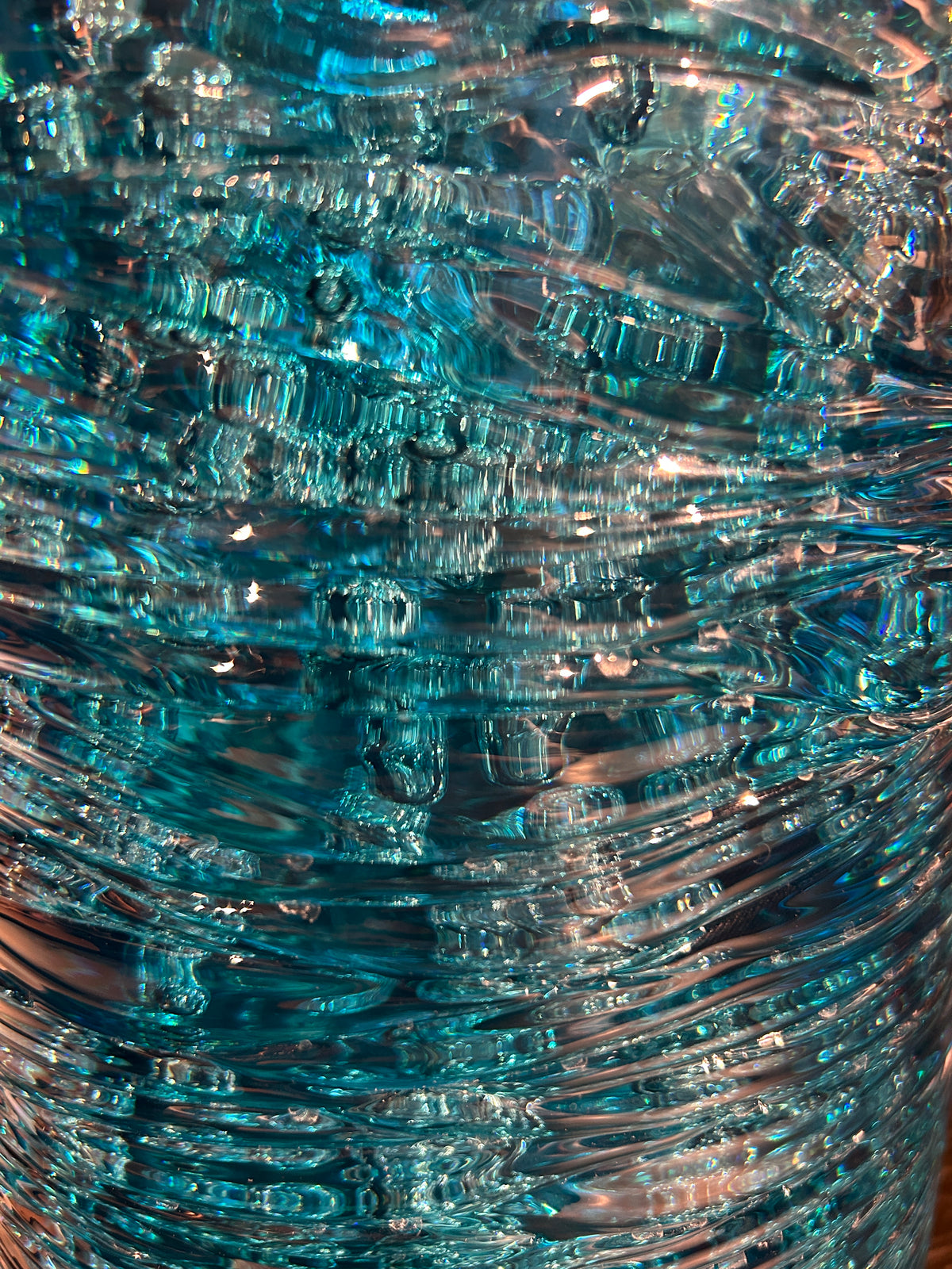 Large Textured Turquoise Glass, by Jacapo Foggini, Jungle Collection