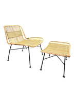 Hubsch Rattan Chair with Stool